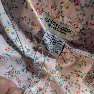 Cabin Creek Pink Floral Women's Button Down Shirt